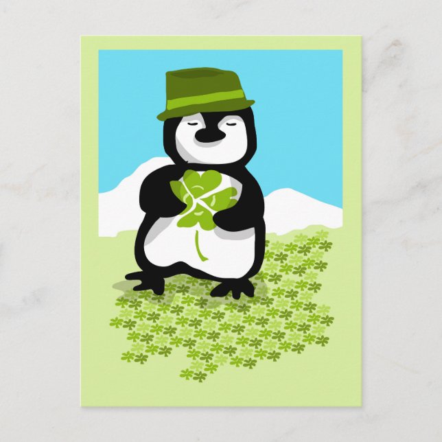 Cartão Postal Sorte dos Pinguins (Frente)