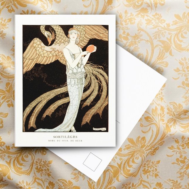 Cartão Postal Sortilèges: Vestido noturno de George Barbier (Criador carregado)