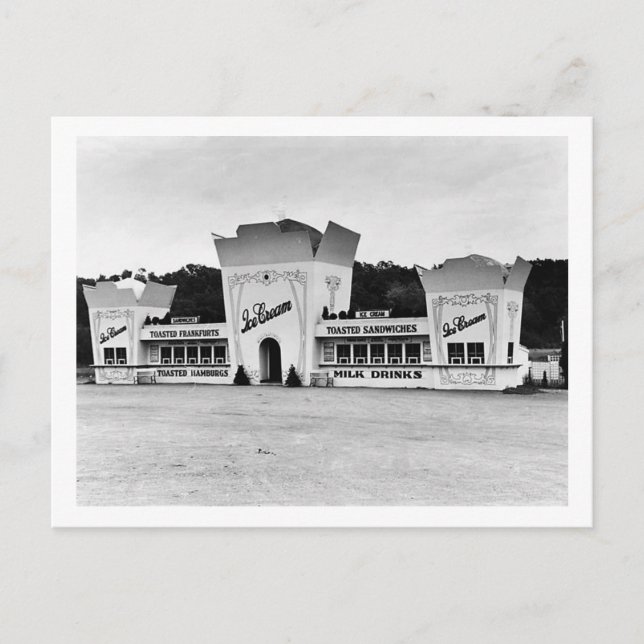 Cartão Postal Sorvete antigo movido, Connecticut (Frente)