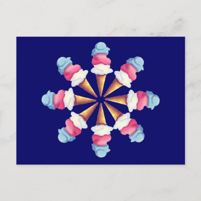 Cartão Postal SORVETE CONE WHEEL por SHARON SHARPE (Frente)