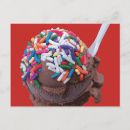 Cartão Postal Sorvete de Chocolate Escuro com Espelhos do Arco-Í