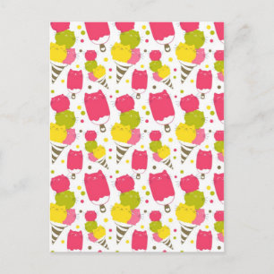 Cartão Postal Sorvete de Gato Bonito