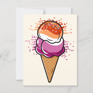 Cartão Postal Sorvete de Sinalizador do Orgulho LGBT LGBT Lésbic