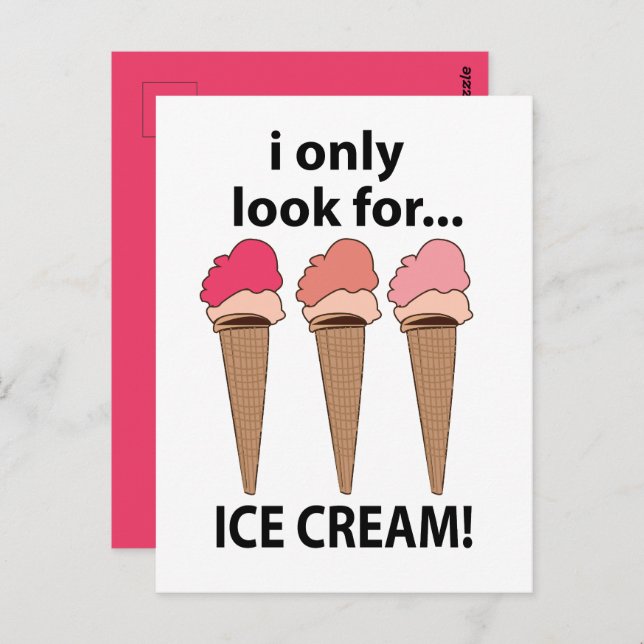 Cartão Postal Sorvete Eu Só Procuro Por Sorvete (Frente/Verso)