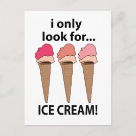 Cartão Postal Sorvete Eu Só Procuro Sorvete