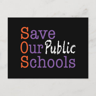 Cartão Postal SOS Salve Nossas Escolas Públicas Postcard