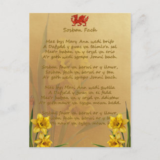 Cartão Postal Sosban Fach Welsh Song