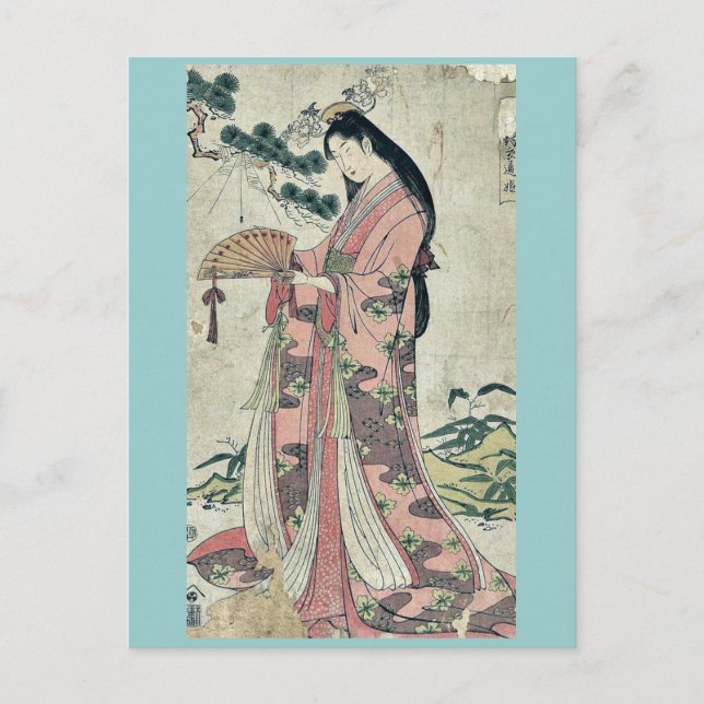 Cartão Postal Sotoori hime de Hosoda, Eishi Ukiyoe (Frente)