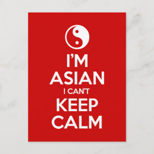 Cartão Postal Sou Asiático Não Posso Manter a Calma