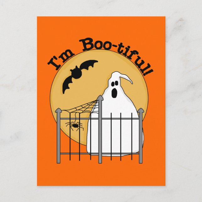 Cartão Postal Sou Boo-Linda t-shirts e presentes de Halloween (Frente)