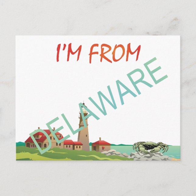 Cartão Postal Sou de Delaware (Frente)