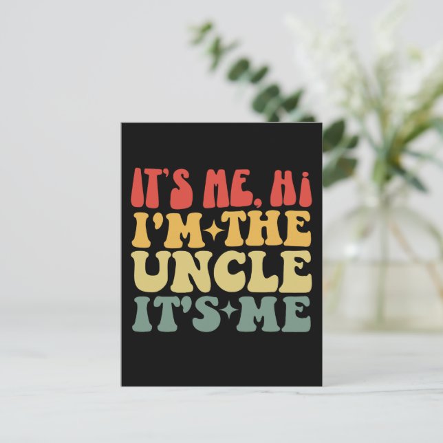 Cartão Postal Sou eu, sou o tio, sou eu, o tio engraçado (Em pé/Frente)