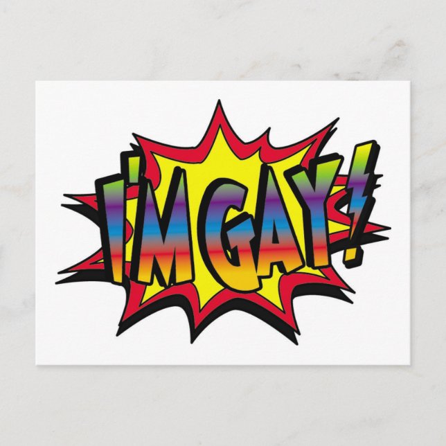Cartão Postal Sou Gay Burst (Frente)