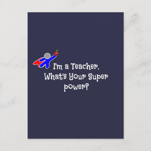 Cartão Postal Sou professor, humor de professor. (Frente)