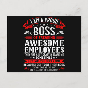 Cartão Postal Sou Um Chefe Orgulhoso De Empregados Incríveis.