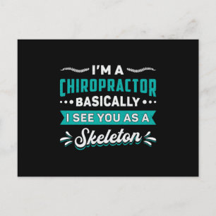 Cartão Postal Sou um Chiropractor Skeleton Spine Chiropractic