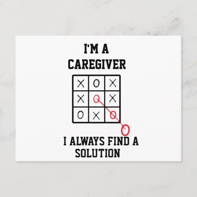 Cartão Postal Sou um Cuidador Eu Sempre Encontro uma Solução Car (Frente)