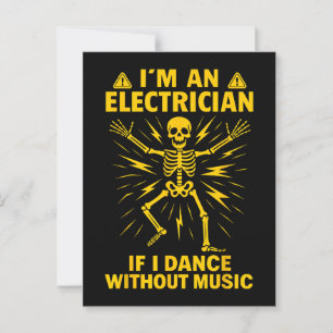 Cartão Postal Sou um eletricista se eu dançar sem música