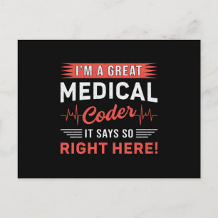 Cartão Postal Sou um programador de código médico de Excelente