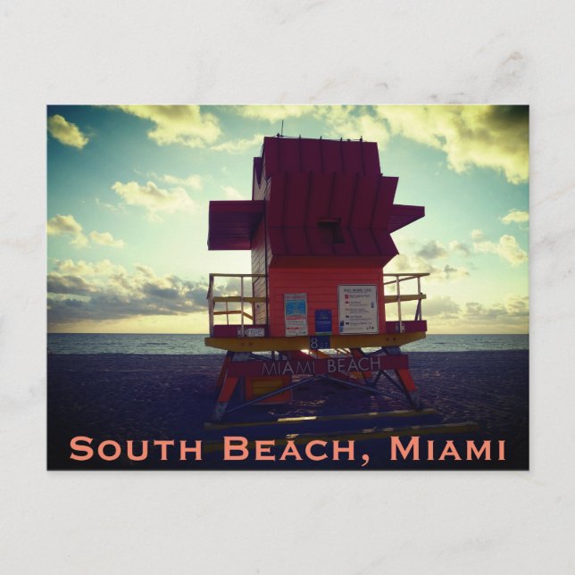 Cartão Postal South Beach, Miami Lifeguard Stand (Resgate do Oce (Frente)