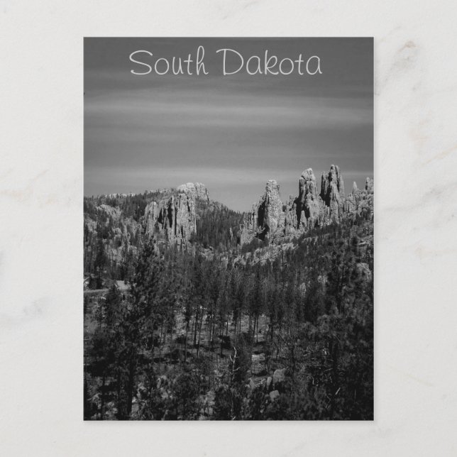 Cartão postal South Dakota B/W (Frente)