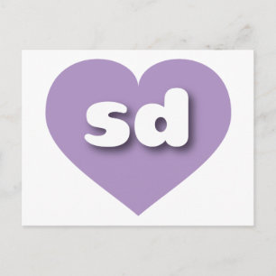 Cartão Postal South Dakota Lavanda Heart - amor