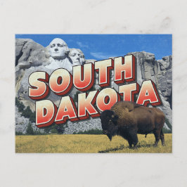 Cartão Postal South Dakota Mount Rushmore Bison