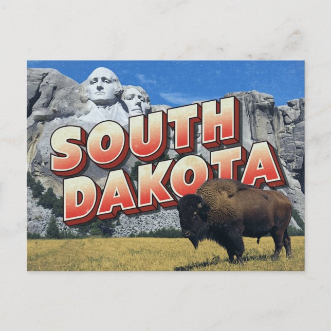 Cartão Postal South Dakota Mount Rushmore Bison (Frente)