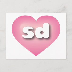 Cartão Postal South Dakota Pink Fade Heart - Amor