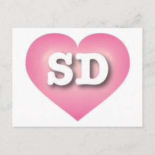 Cartão Postal South Dakota Pink Fade Heart - Big Love