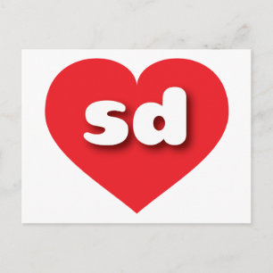 Cartão Postal South Dakota Red Heart - amor
