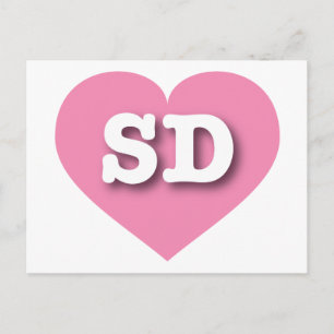 Cartão Postal South Dakota Solid Pink Heart - Big Love