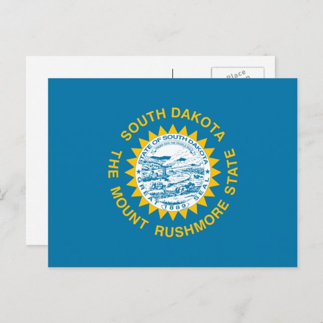 Cartão Postal South Dakotan Flag, Flag of South Dakota (Frente/Verso)