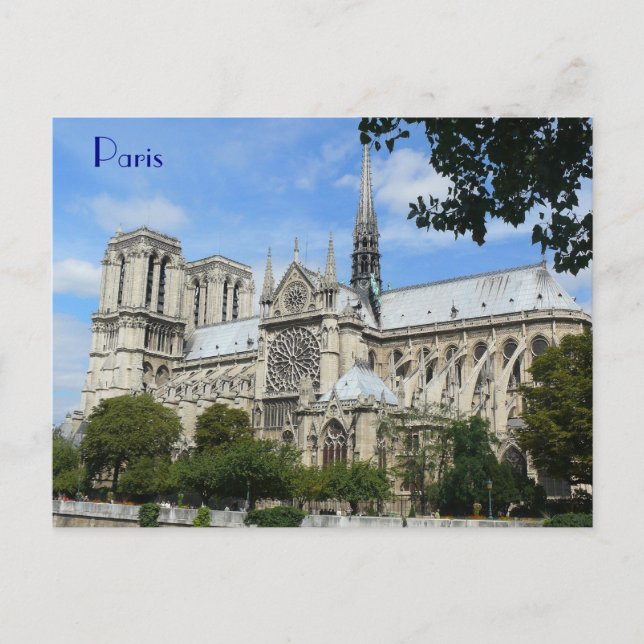 Cartão Postal South Facade, Catedral de Notre Dame, Paris, Franç (Frente)