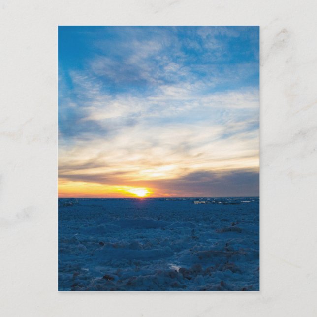 Cartão Postal South Haven Lighthouse Frozen Lake Michigan (Frente)