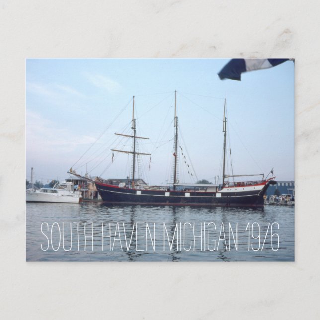 Cartão Postal South Haven Michigan Tall Ship 1976 (Frente)
