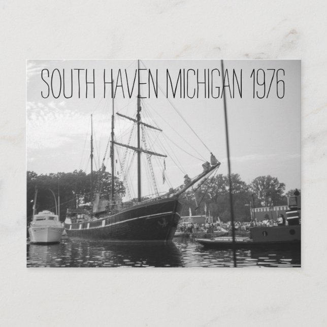 Cartão Postal South Haven Michigan Tall Ship 1976 (Frente)