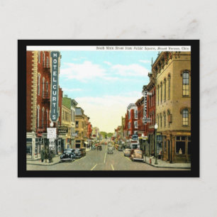 Cartão Postal South Main Street, da Praça Pública, Monte Vernon