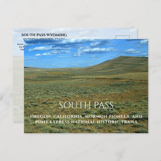 Cartão Postal South Pass Wyoming, Trilhos Históricos Nacionais (Frente/Verso)