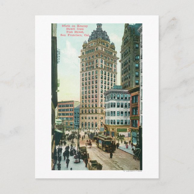 Cartão Postal Southern View on Kearny Rua from Posta Rua (Frente)