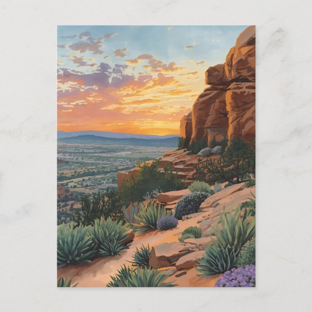 Cartão Postal Southwest Canyon Desert Sunset Landscape  (Frente)
