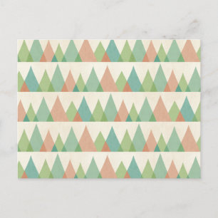 Cartão Postal Southwest Geo Step   Triângulos Coral e Azul Turqu