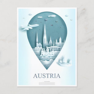 Cartão Postal Souvenir de turismo Viagens vintage na Áustria