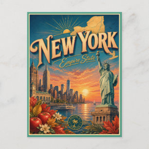 Cartão Postal Souvenir de Viagem Retro de Nova Yor