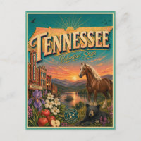Cartão Postal Souvenir de Viagem Retro do Tennesse
