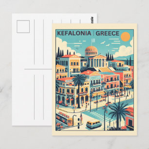 Cartão Postal souvenirs de grécia de kefalonia vintage