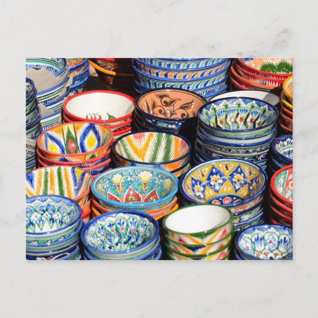 Cartão Postal Souvenirs no Uzbequistão (Frente)