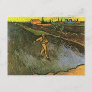 Cartão Postal Sower, Arles em Segundo Plano (F575a)Van Gogh Fine