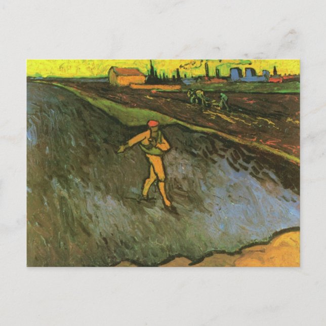 Cartão Postal Sower, Arles em Segundo Plano (F575a)Van Gogh Fine (Frente)
