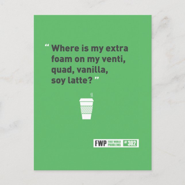 Cartão Postal Soy Latté (Frente)